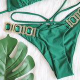 GREEN CRYSTAL DIAMOND BIKINI Swimwear Oh CICI