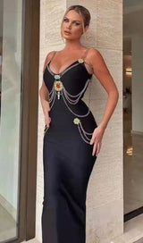 BANDAGE SWEETHEART SPLIT MAXI DRESS IN BLACK Dresses styleofcb