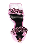 CHAIN SQUARE HEELS IN PINK styleofcb