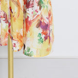 POISE PRINT SILK MIDI DRESS IN MULTI-COLOR DRESS STYLE OF CB