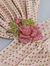 LONG-SLEEVE CREW NECK GLITTER MINI DRESS IN MAHOGANY WOOD styleofcb