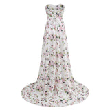 STRAPLESS FLORAL SPLIT MAXI DRESS Dresses Oh CICI