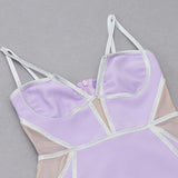 BANDAGE MESH MINI DRESS IN PURPLE Dresses styleofcb