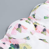 STRAPLESS FLORAL SPLIT MAXI DRESS Dresses Oh CICI