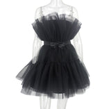 STRAPLESS MESH MINI DRESS IN BLACK Dresses sis label