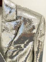SEQUIN SHORT TWO PIECES SUIT IN SLIVER styleofcb