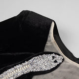 RHINESTONE SERPENTA DEEP-V VELVET MINI DRESS Sequins Dress styleofcb