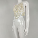 PEARL EMBELLISHED BUSTIER TOP Tops styleofcb