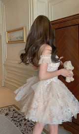 OFF -SHOULDER FLOWER MINI DRESS IN PINK DRESS STYLE OF CB