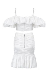 OFF SHOULDER MINI DRESS IN WHITE Dresses styleofcb