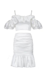 OFF SHOULDER MINI DRESS IN WHITE Dresses styleofcb