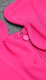 OFF THE SHOULDER BODYCON MIDI DRESS IN ROSE RED DRESS STYLE OF CB