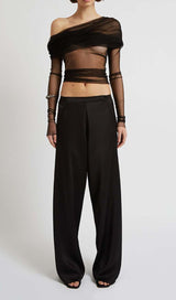 OFF THE SHOULDER MESH TOP IN BLACK DRESS STYLE OF CB