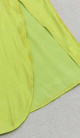 ONE SHOULDER SIDE ASYMMETRICAL MIDI DRESS IN GREEN DRESS STYLE OF CB