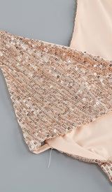 ONE SLEEVE SEQUINS MINI DRESS IN GOLD DRESS STYLE OF CB