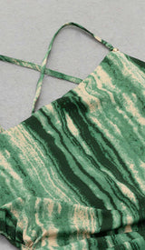 ONE SHOULDER CUT OUT WAIST DRESS IN ALLOVER styleofcb