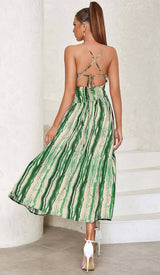 ONE SHOULDER CUT OUT WAIST DRESS IN ALLOVER styleofcb