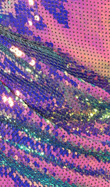 SEQUIN OFF SHOULDER MINI DRESS IN PURPLE styleofcb