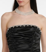 CRYSTAL STRAPLESS MINI DRESS IN BLACK Dresses styleofcb