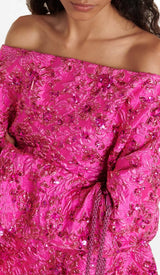 SEQUIN OFF SHOULDER MINI DRESS IN RED DRESS STYLE OF CB