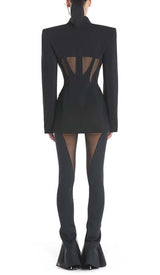 PANELED PERSPECTIVE JACKET SUIT IN BLACK DRESS STYLE OF CB