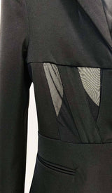 PANELED PERSPECTIVE JACKET SUIT IN BLACK DRESS STYLE OF CB