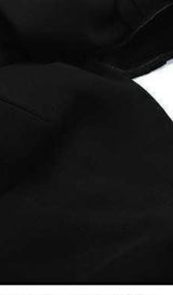 PATCHWORK BOW-EMBELLISHED MIDI DRESS IN BLACK DRESS sis label