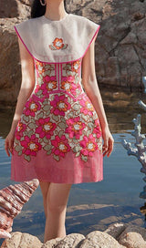 PETALS EMBROIDERED HEM MIDI DRESS DRESS STYLE OF CB