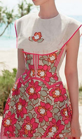 PETALS EMBROIDERED HEM MIDI DRESS DRESS STYLE OF CB