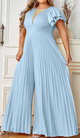 PLUNGE PLATED MAXI DRESS IN BLUE DRESS STYLE OF CB