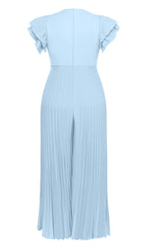 PLUNGE PLATED MAXI DRESS IN BLUE DRESS STYLE OF CB