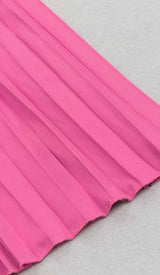 PLUNGE PLATED MAXI DRESS IN RED DRESS STYLE OF CB