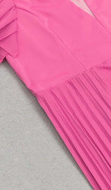 PLUNGE PLATED MAXI DRESS IN RED DRESS STYLE OF CB