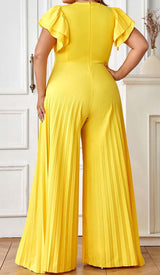 PLUNGE PLATED MAXI DRESS IN YELLOW DRESS STYLE OF CB