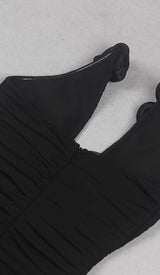 PLUNGING HALTER NECKLINE MAXI DRESS IN BLACK DRESS STYLE OF CB
