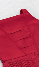PLUS CUTOUT TASSEL MIDI DRESS IN RED DRESS STYLE OF CB