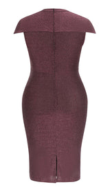 PLUS GLITTER MIDI DRESS IN BROWN DRESS STYLE OF CB