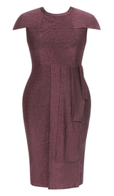 PLUS GLITTER MIDI DRESS IN BROWN DRESS STYLE OF CB
