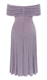 PLUS OFF SHOULDER MIDI DRESS IN PURPLE DRESS STYLE OF CB