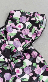 PLUS SIZE FLORAL RUCHED SLIT MIDI DRESS DRESS sis label