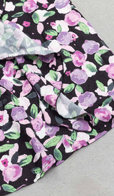 PLUS SIZE FLORAL RUCHED SLIT MIDI DRESS DRESS sis label