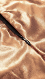 PLUS SIZE METALLIC MIDI DRESS IN GOLD DRESS STYLE OF CB