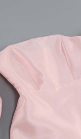 PUFF ASYMMETRIC MINI DRESS IN PINK styleofcb