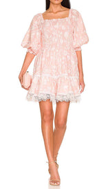 PUFF EMBROIDERED MIDI DRESS IN WHITE DRESS styleofcb