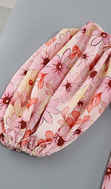 PUFF FLORAL MIDI DRESS IN PASTEL BLOOMS DRESS STYLE OF CB