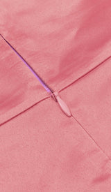 PUFF BODYCON SATIN MIDI DRESS IN ROSE DRESS STYLE OF CB