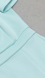 PUFF SLEEVE PEARL MIDI DRESS IN LIGHT BLUE DRESS STYLE OF CB