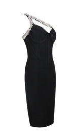 RED CRYSTAL STRAPS CROSET DRESS styleofcb