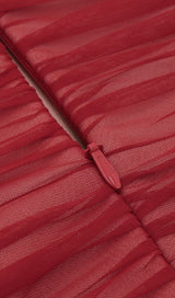 RED RUCHED BANDAGE MIDI DRESS Dresses styleofcb