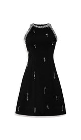 RHINESTONE EMBELLISHED SUNDRESS IN BLACK DRESS STYLE OF CB